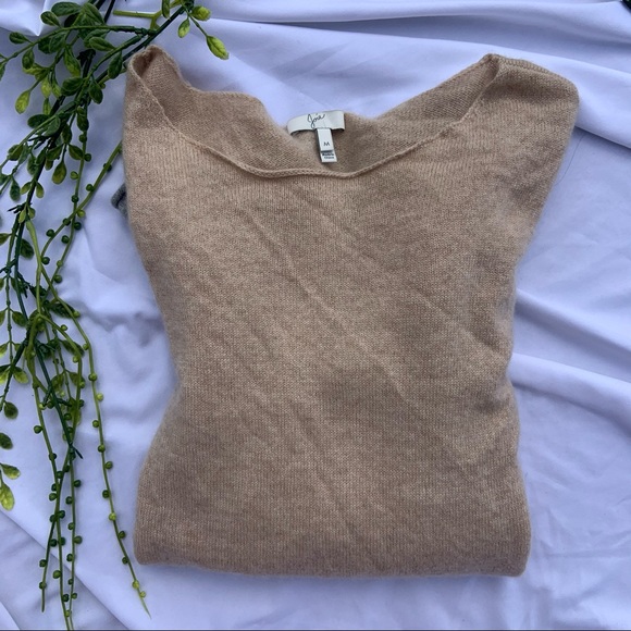 Joie 100% Cashmere Dewberry Tan and Grey Sweater - Picture 9 of 9